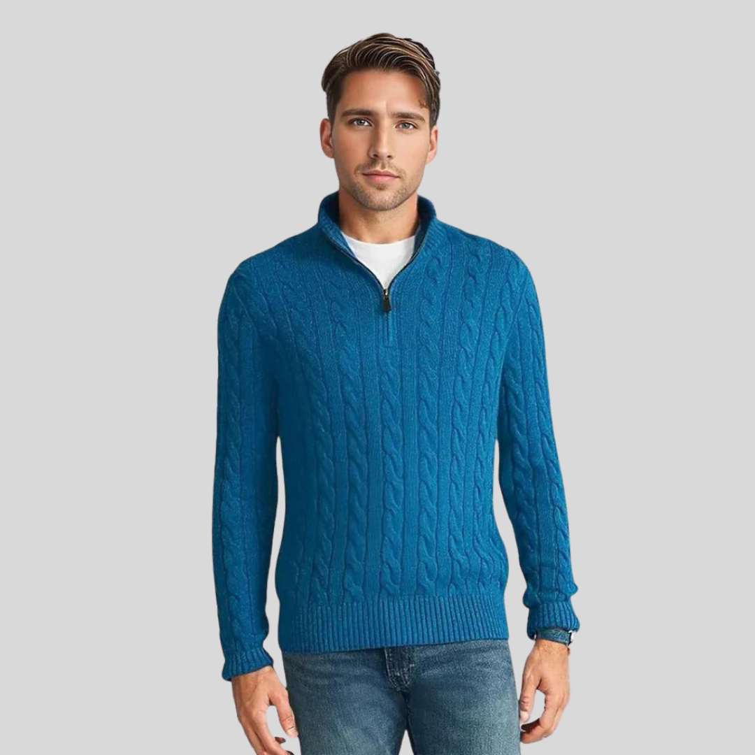 Rudolf | Men's Quarter-Zip Cable-Knit Sweater
