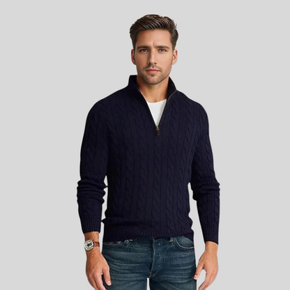 Rudolf | Men's Quarter-Zip Cable-Knit Sweater