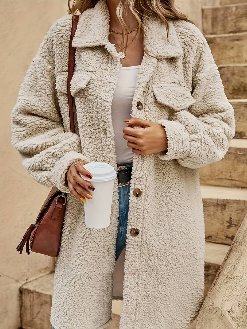 Sage | Women's Oversized Sherpa Coat - Image 2