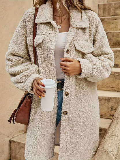 Sage | Women's Oversized Sherpa Coat - Image 2