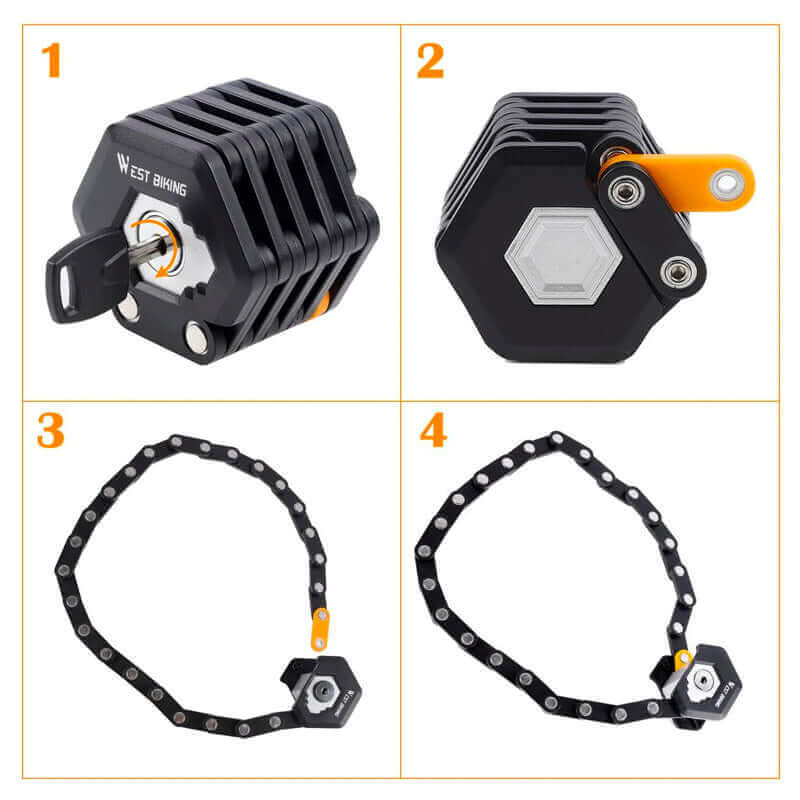 Secure Bicycle Lock - 78cm Folding Lock