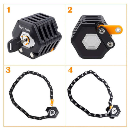 Secure Bicycle Lock - 78cm Folding Lock