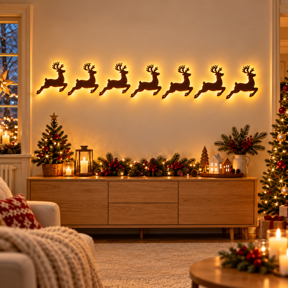 Self-Adhesive 3D LED Christmas Wall Decorations