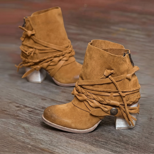 Serena | Women's Ankle Boots – Stylish Faux Leather Western Style – Comfortable Block Heel - Image 1
