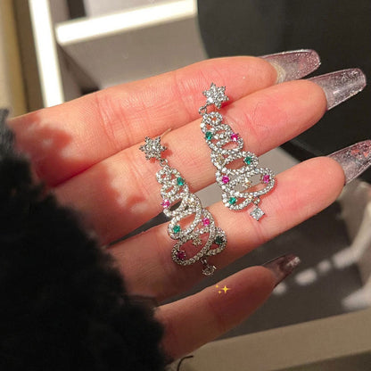 Shiny Christmas Tree Earrings