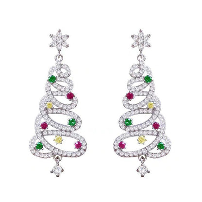 Shiny Christmas Tree Earrings