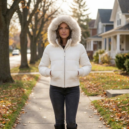 Short Hooded Quilted Winter Jacket