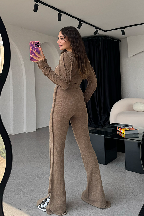Image of Sienna | Women's Cropped Long Sleeve Two-Piece Set