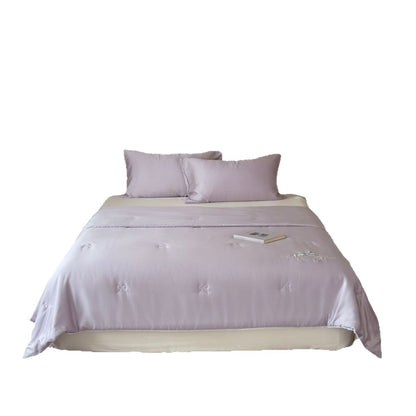 Silky Satin Bedding Set with Fine Embroidery and Cooling Comfort Finish