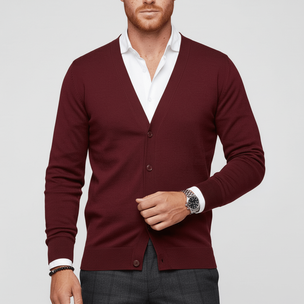 Slim-Fit Long-Sleeved Cardigan