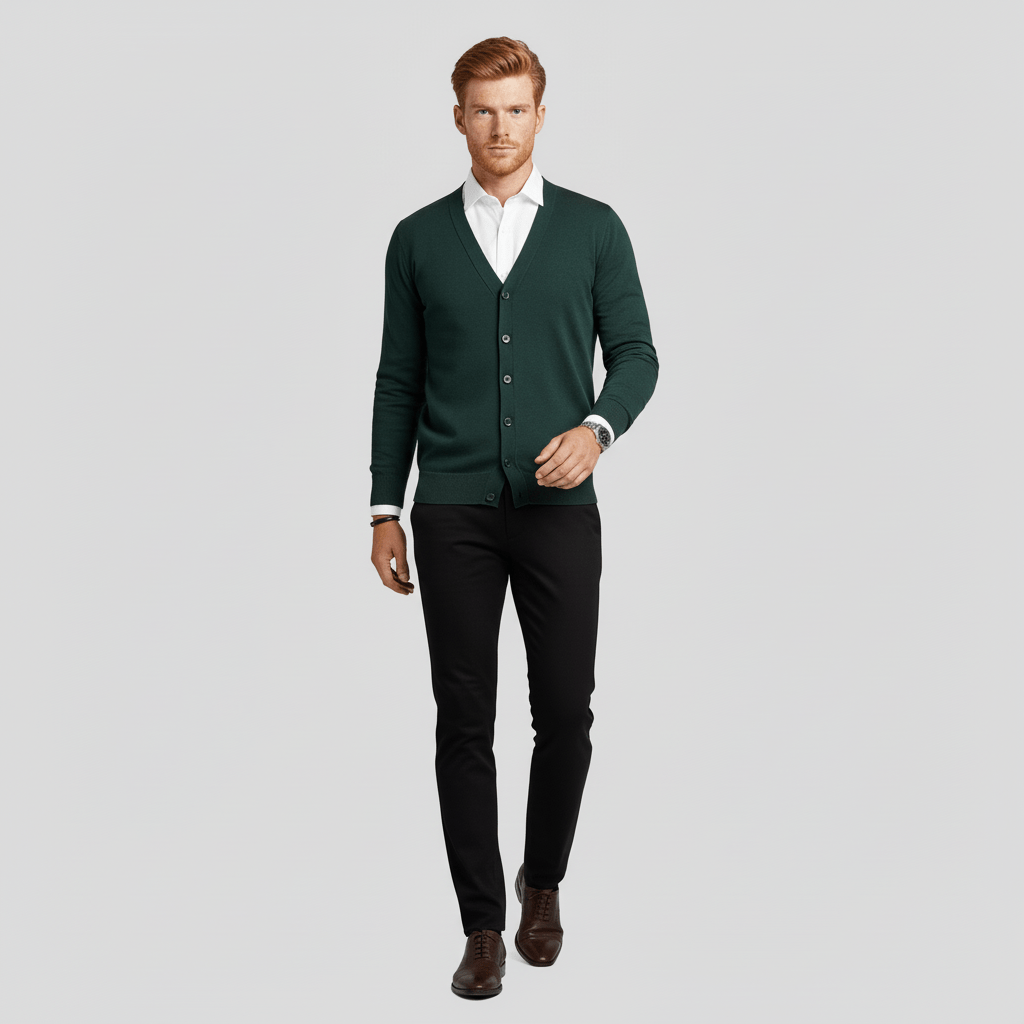 Slim-Fit Long-Sleeved Cardigan