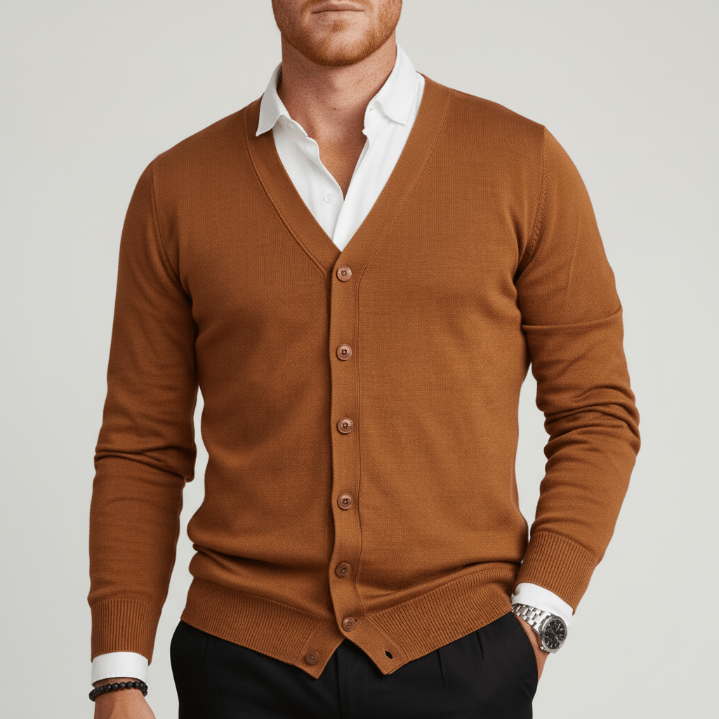 Slim-Fit Long-Sleeved Cardigan