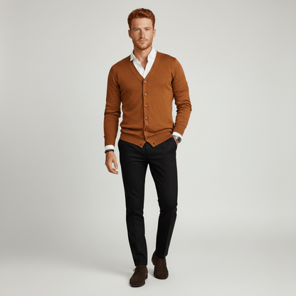Slim-Fit Long-Sleeved Cardigan