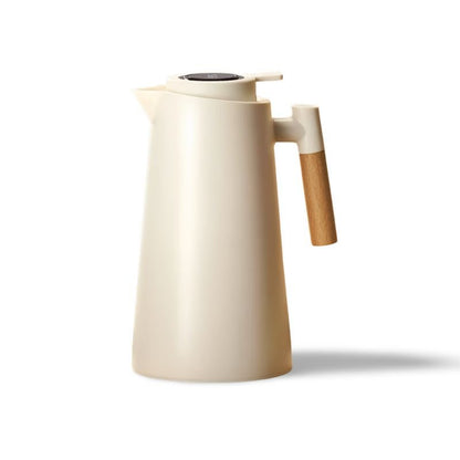 Smart Insulated Thermos Jug with Digital Temperature Display & Wooden Handle