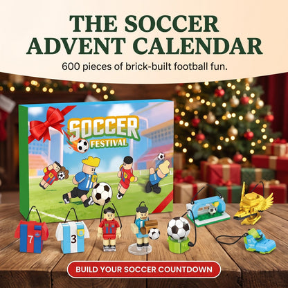 Football Advent Calendar, 600-Piece Brick Builds to Hang on the Tree