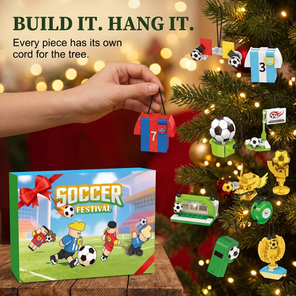 Football Advent Calendar, 600-Piece Brick Builds to Hang on the Tree