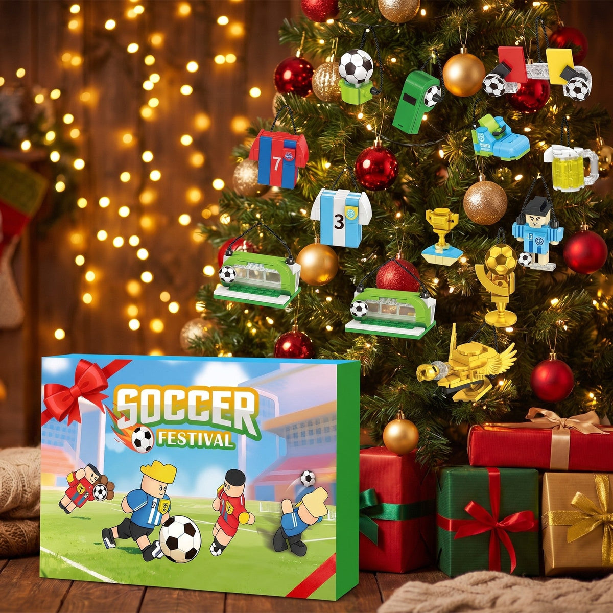 Football Advent Calendar, 600-Piece Brick Builds to Hang on the Tree