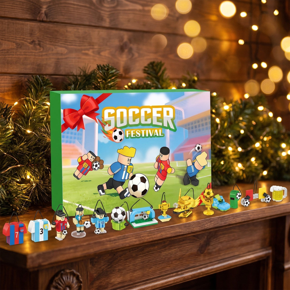 Football Advent Calendar, 600-Piece Brick Builds to Hang on the Tree