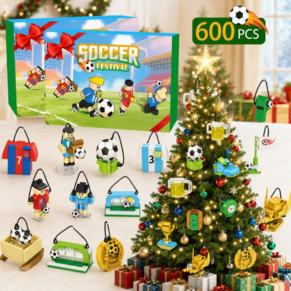 Football Advent Calendar, 600-Piece Brick Builds to Hang on the Tree