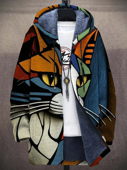 Soft and Cozy Fleece Zip-Up Hoodie for Cat Lovers