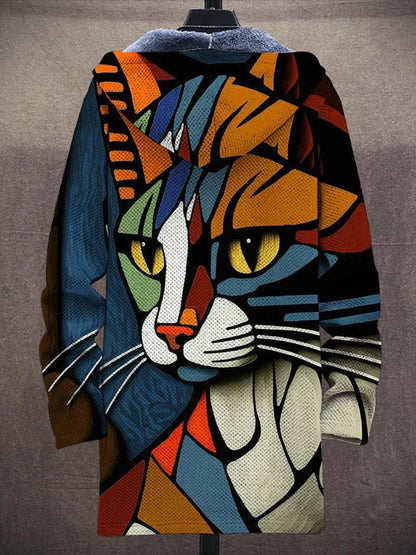 Soft and Cozy Fleece Zip-Up Hoodie for Cat Lovers