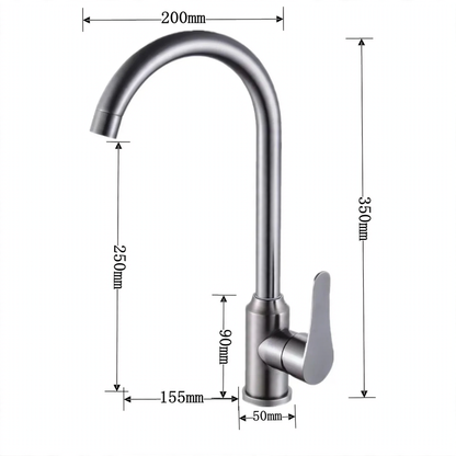 Stainless Steel Kitchen Faucet, Mixer or Cold Water