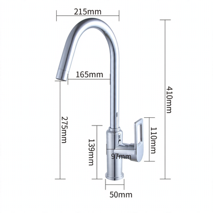 Stainless Steel Kitchen Faucet, Mixer or Cold Water