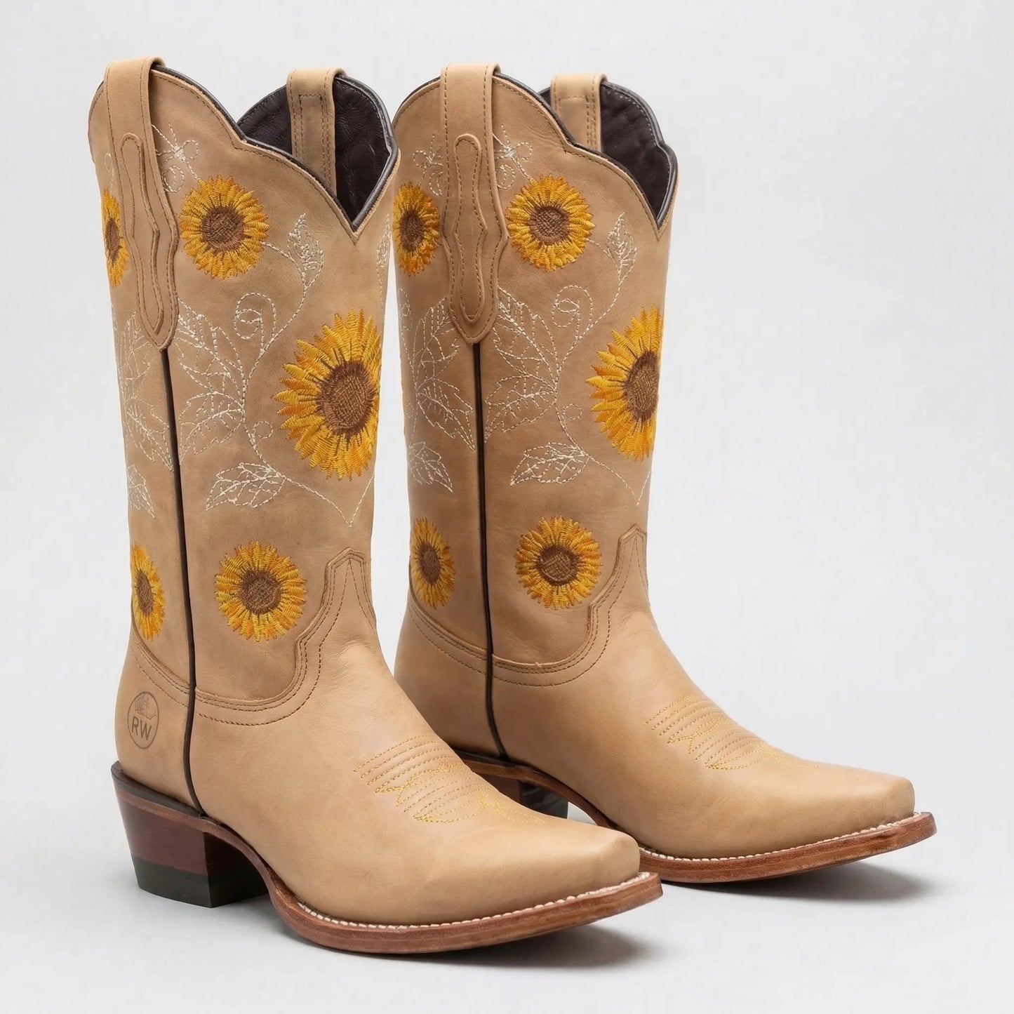 Sunflower Embroidered Western Cowboy Boots