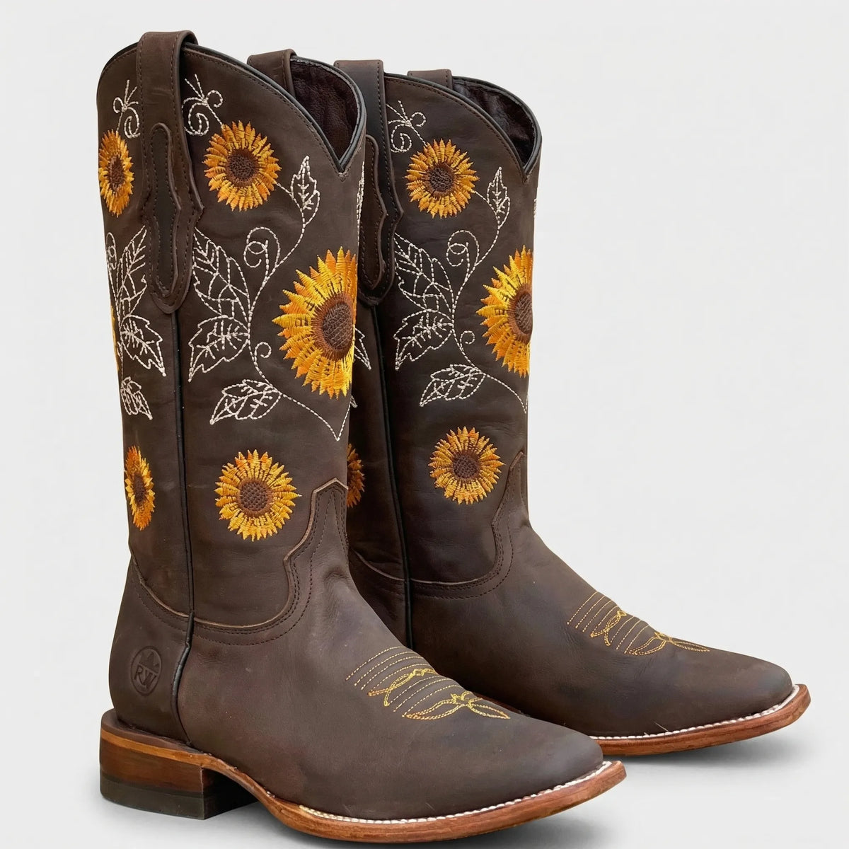 Sunflower Embroidered Western Cowboy Boots