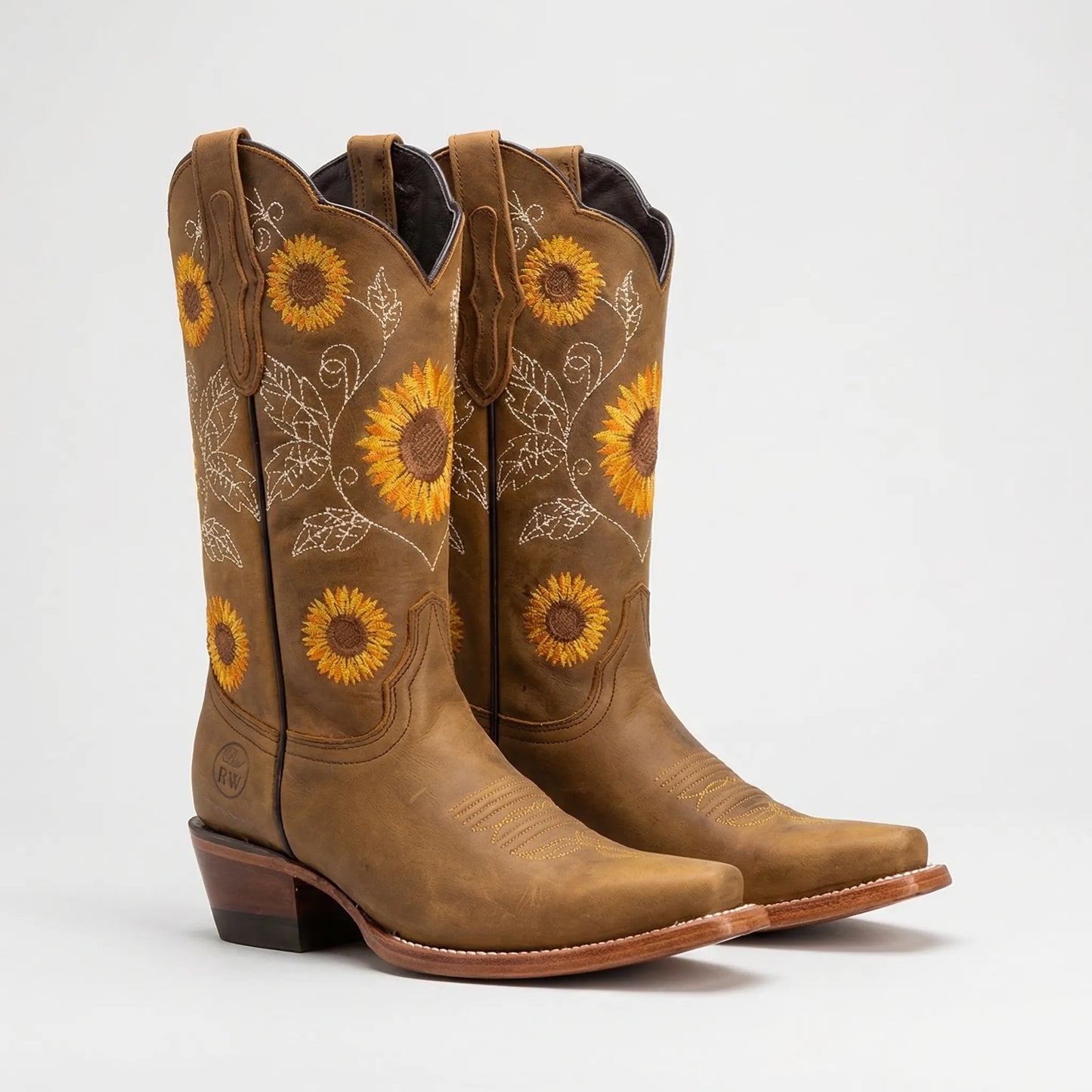 Sunflower Embroidered Western Cowboy Boots