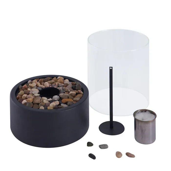 Tabletop Fire Bowl with Flame Effect | Wireless and Dimmable | Weatherproof