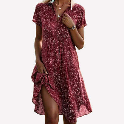 Image of Tessa | Women's V-Neck A-Line Mini Dress