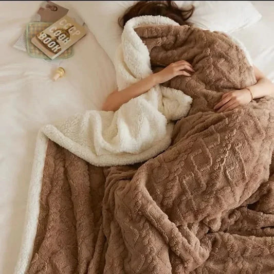 Thick Lambswool Fleece Winter Blanket – Soft Warm Throw