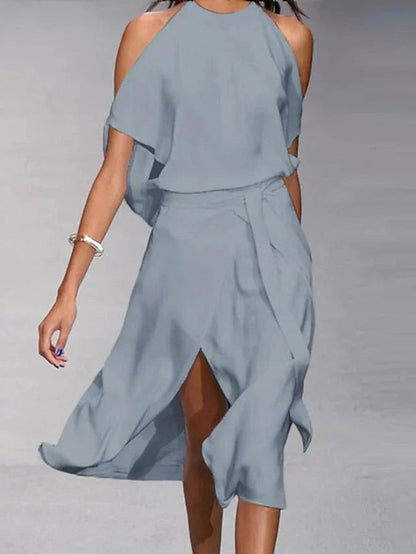 Image of Tina | Women's Sleeveless Wrap Midi Dress