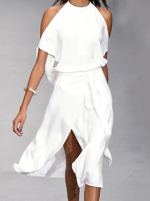 Image of Tina | Women's Sleeveless Wrap Midi Dress