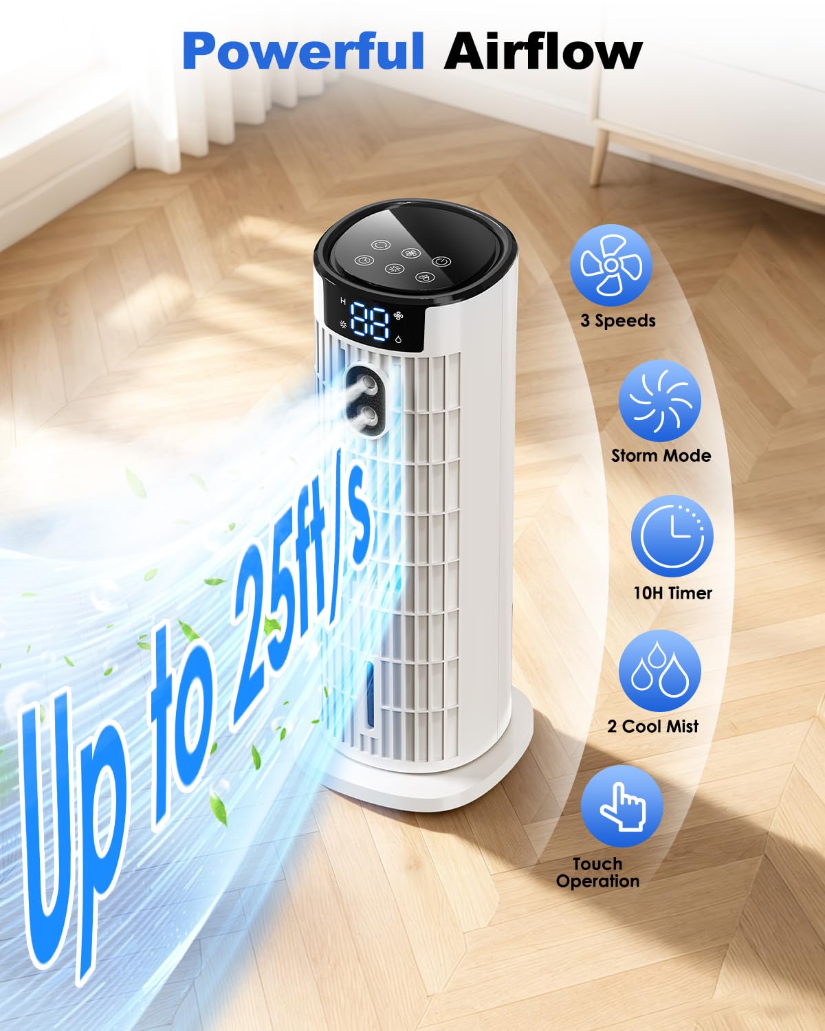 Tower Fan Air Cooler with Humidifier and Remote