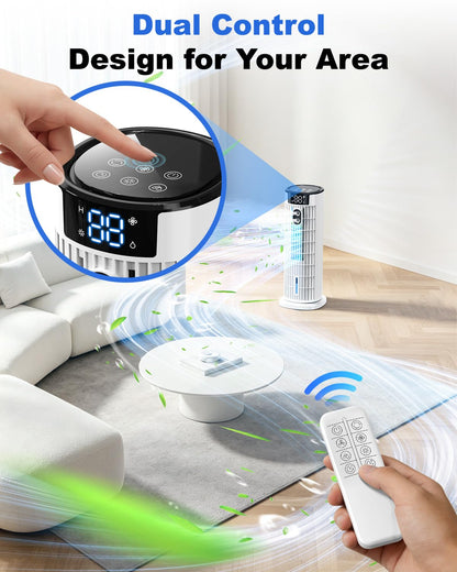 Tower Fan Air Cooler with Humidifier and Remote