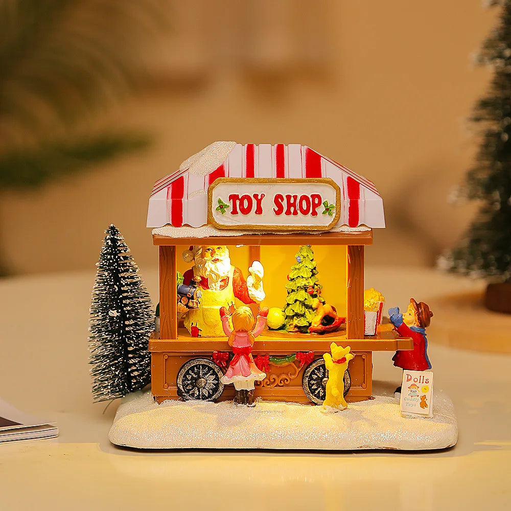 Toy Shop Christmas Scene with LED Lights and Music