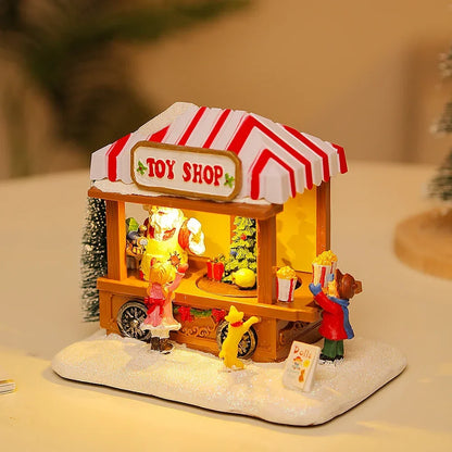 Toy Shop Christmas Scene with LED Lights and Music