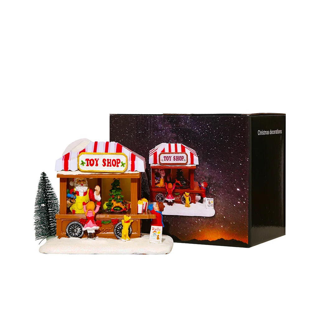 Toy Shop Christmas Scene with LED Lights and Music