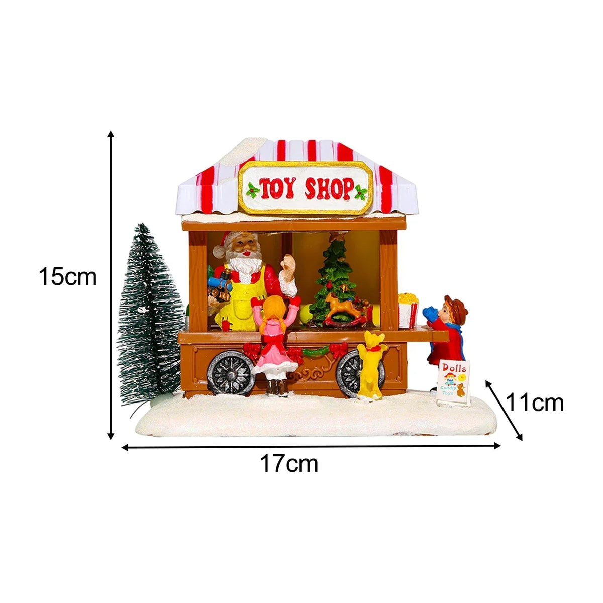 Toy Shop Christmas Scene with LED Lights and Music