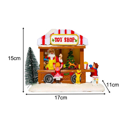 Toy Shop Christmas Scene with LED Lights and Music