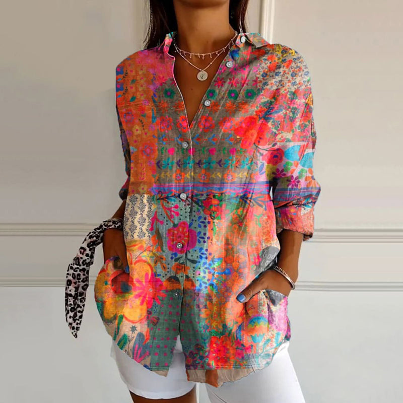 Image of Trinity | Women's Long Sleeve Floral Blouse
