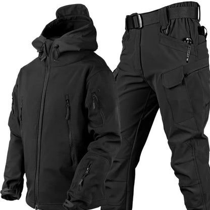 Unisex Waterproof and Windproof Fleece-Lined Outdoor Set