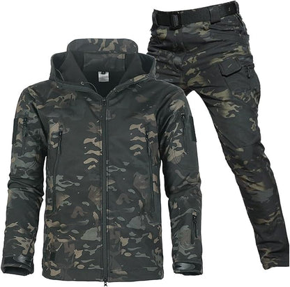 Unisex Waterproof and Windproof Fleece-Lined Outdoor Set