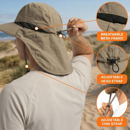 UPF 50 Sun Protection Hat with Neck Flap
