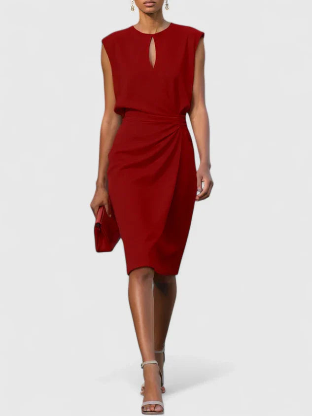 Image of Valerie | Women's Sleeveless Wrap Midi Dress