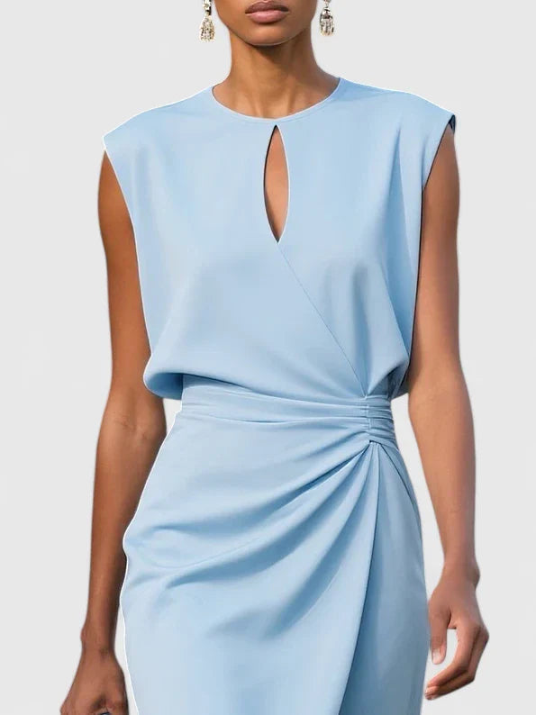 Image of Valerie | Women's Sleeveless Wrap Midi Dress