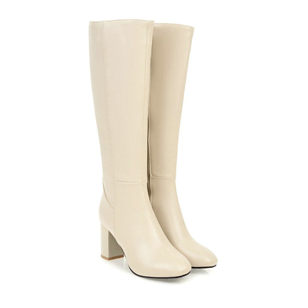 Vegan Leather Boots with Zipper