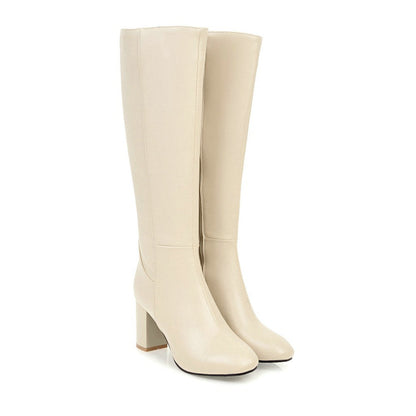 Vegan Leather Boots with Zipper